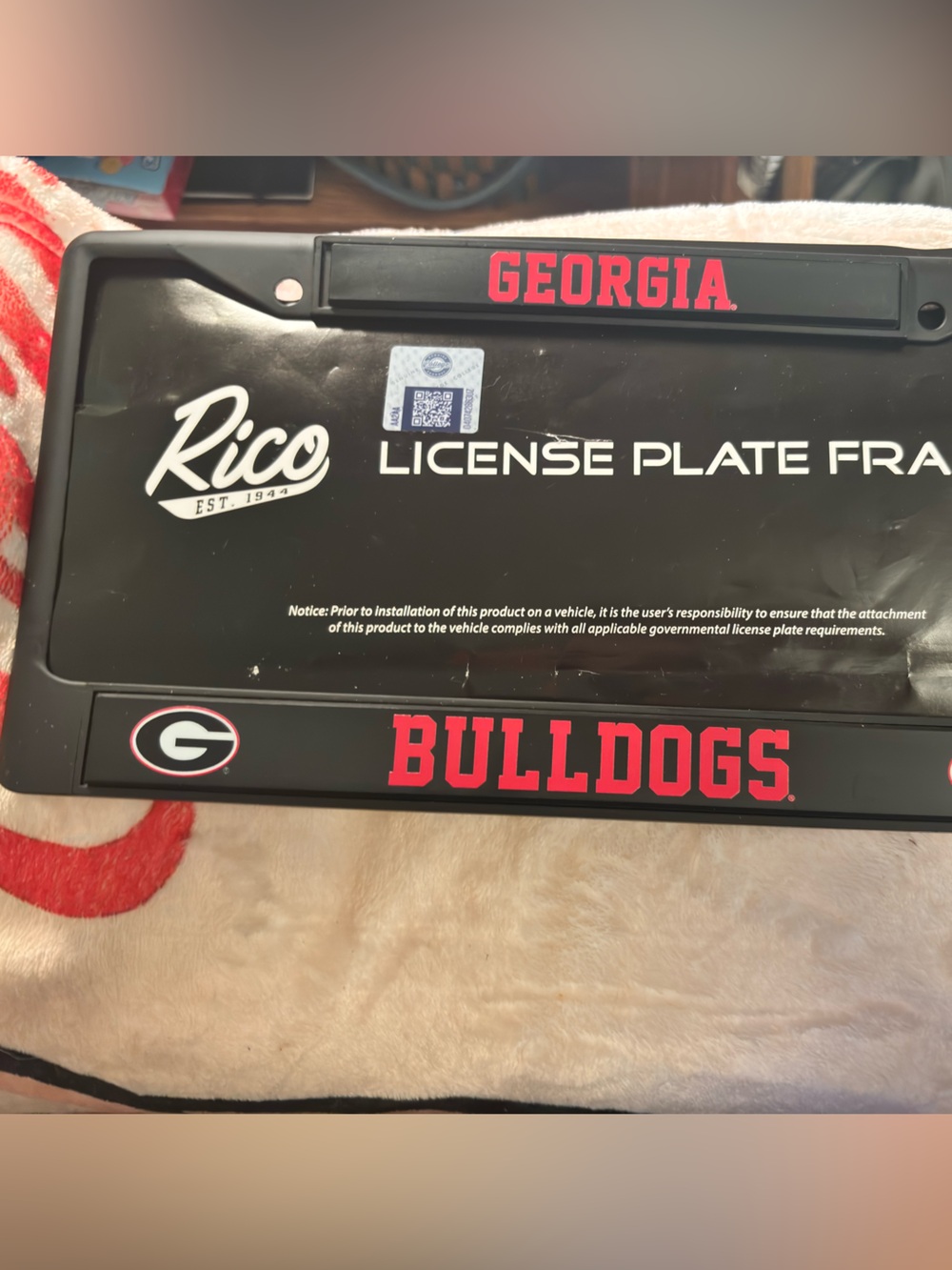 Rico Georgia Bulldogs Black and Red License Plate Frame